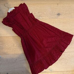 Janie and Jack Red Eyelet Ruffle Dress size 7